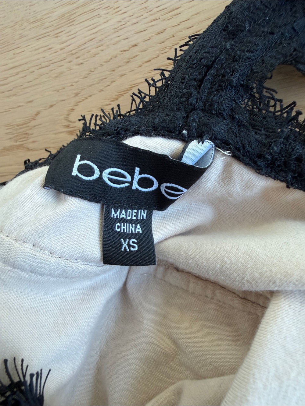 bebe Black Sheer Lace Slip Dress - Picture 7 of 8